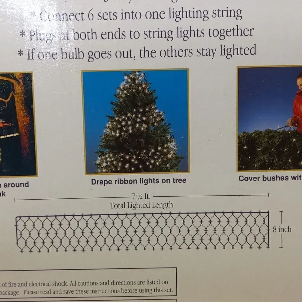 Holiday Time twinkling ribbon light set